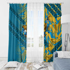 Gold Coast Titans Rugby Window Curtain Fierce Mascot Geometric Tribal Art