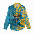 Gold Coast Titans Rugby Women Casual Shirt Fierce Mascot Geometric Tribal Art