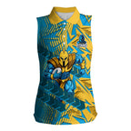 Gold Coast Titans Rugby Women Sleeveless Polo Shirt Fierce Mascot Geometric Tribal Art