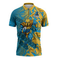 Gold Coast Titans Rugby Zipper Polo Shirt Fierce Mascot Geometric Tribal Art