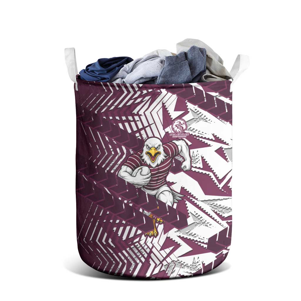 Manly Warringah Sea Eagles Rugby Laundry Basket Fierce Mascot Geometric Tribal Art