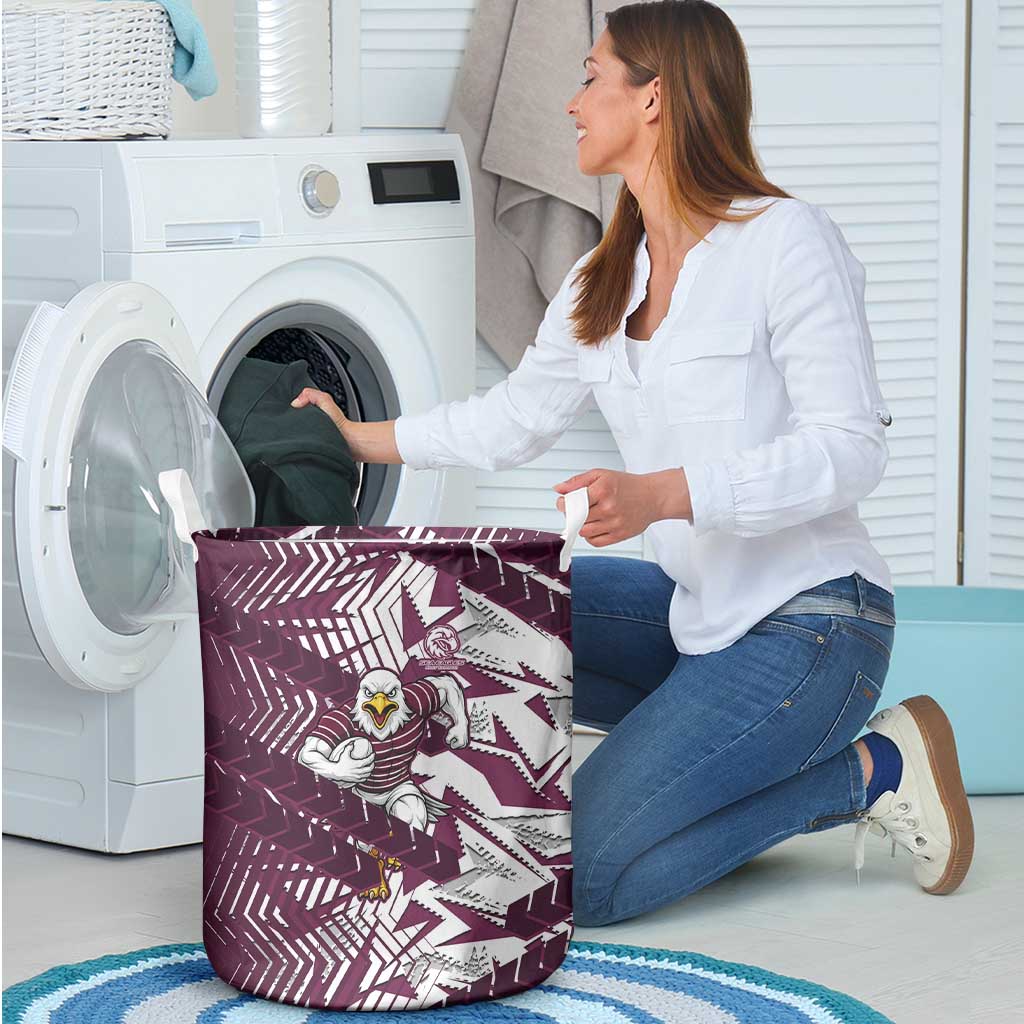 Manly Warringah Sea Eagles Rugby Laundry Basket Fierce Mascot Geometric Tribal Art