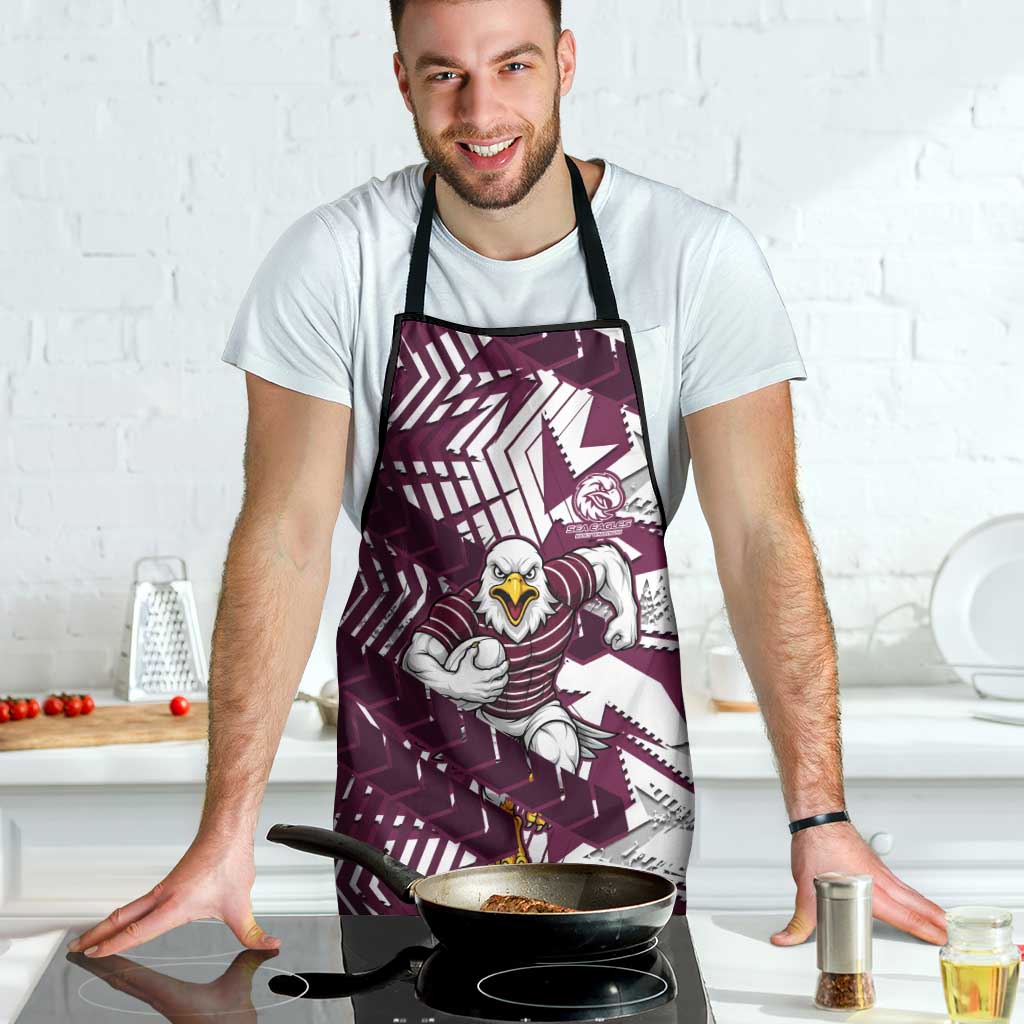 Manly Warringah Sea Eagles Rugby Apron Fierce Mascot Geometric Tribal Art