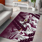 Manly Warringah Sea Eagles Rugby Area Rug Fierce Mascot Geometric Tribal Art