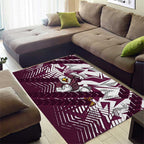 Manly Warringah Sea Eagles Rugby Area Rug Fierce Mascot Geometric Tribal Art