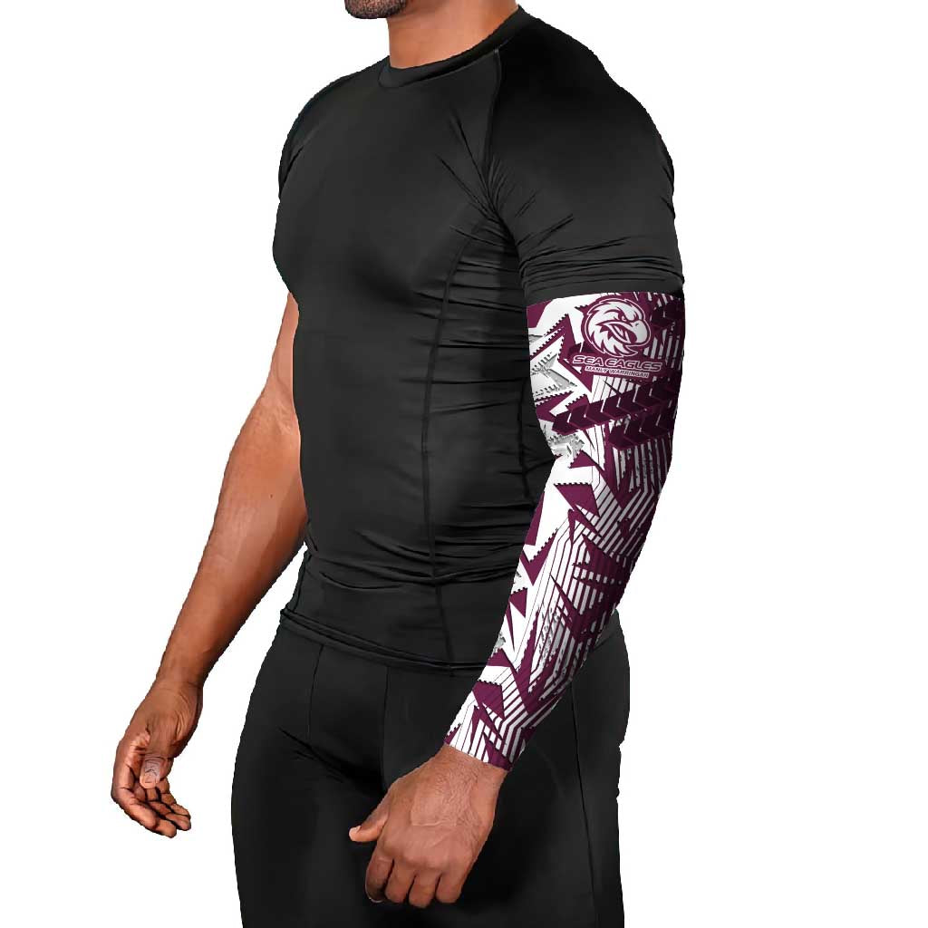Manly Warringah Sea Eagles Rugby Arm Sleeves Fierce Mascot Geometric Tribal Art
