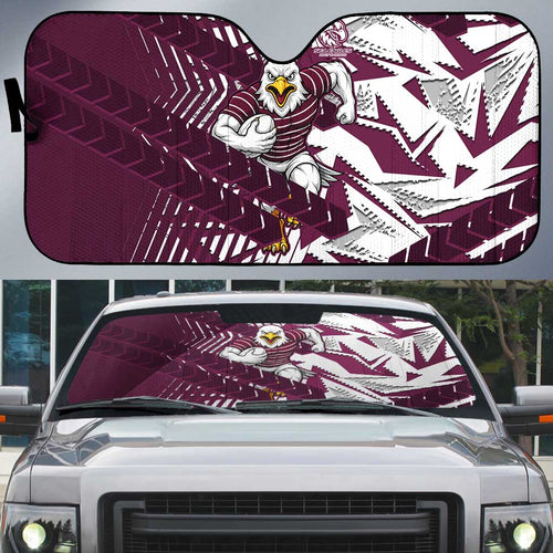 Manly Warringah Sea Eagles Rugby Auto Sun Shade Fierce Mascot Geometric Tribal Art