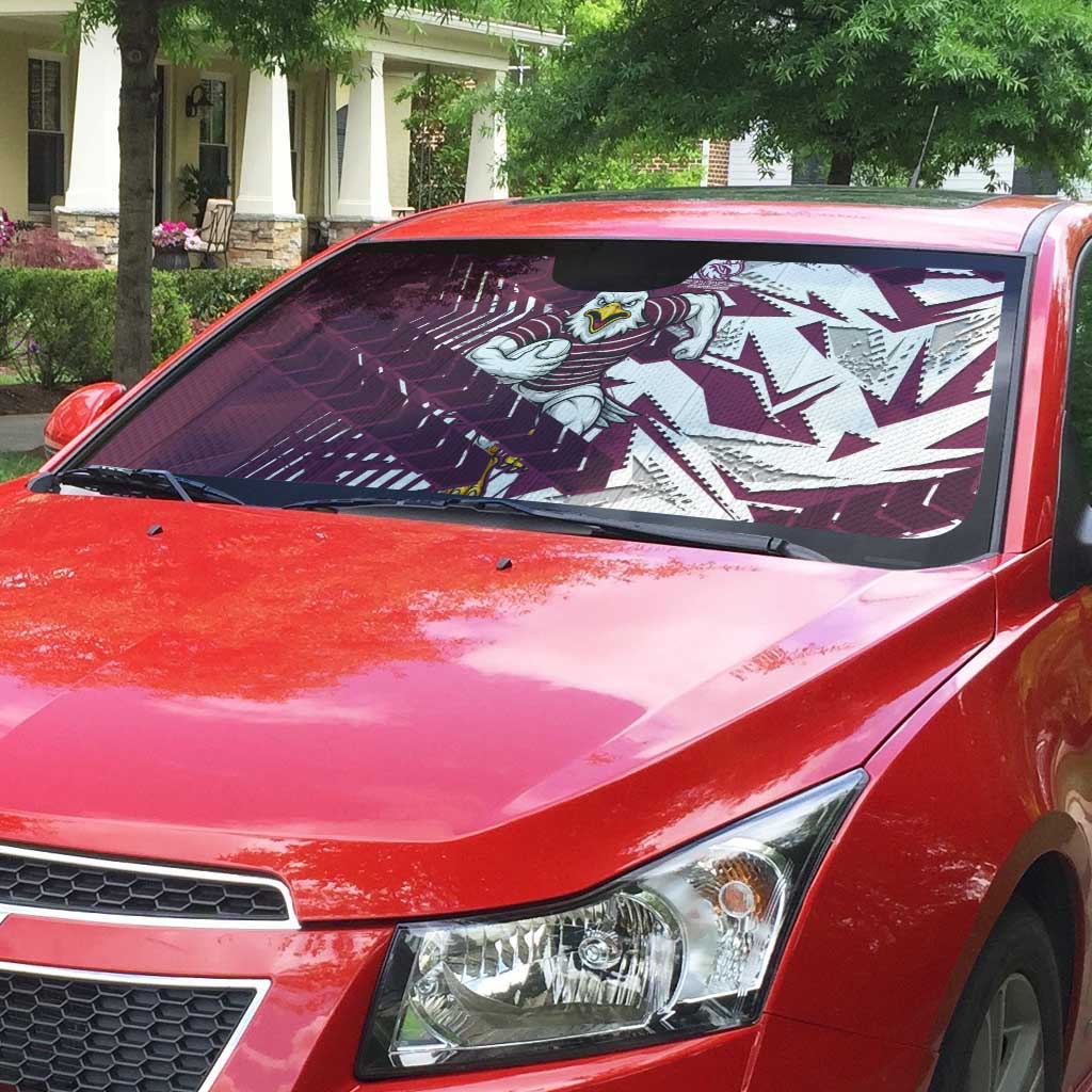 Manly Warringah Sea Eagles Rugby Auto Sun Shade Fierce Mascot Geometric Tribal Art