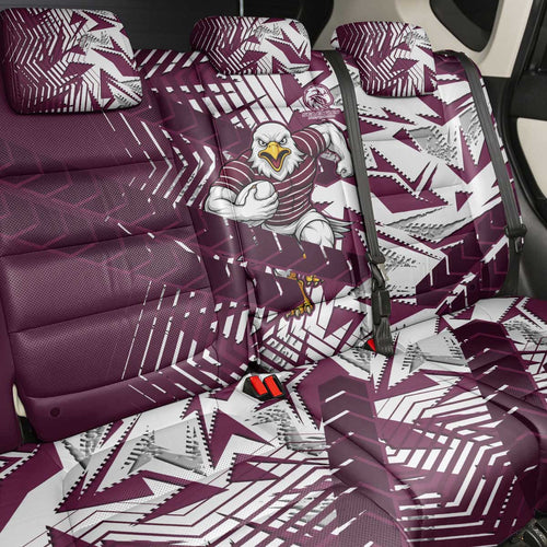 Manly Warringah Sea Eagles Rugby Back Car Seat Cover Fierce Mascot Geometric Tribal Art