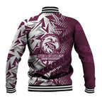 Manly Warringah Sea Eagles Rugby Baseball Jacket Fierce Mascot Geometric Tribal Art