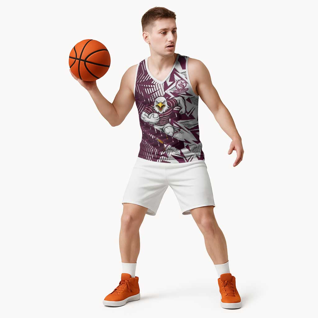 Manly Warringah Sea Eagles Rugby Basketball Jersey Fierce Mascot Geometric Tribal Art