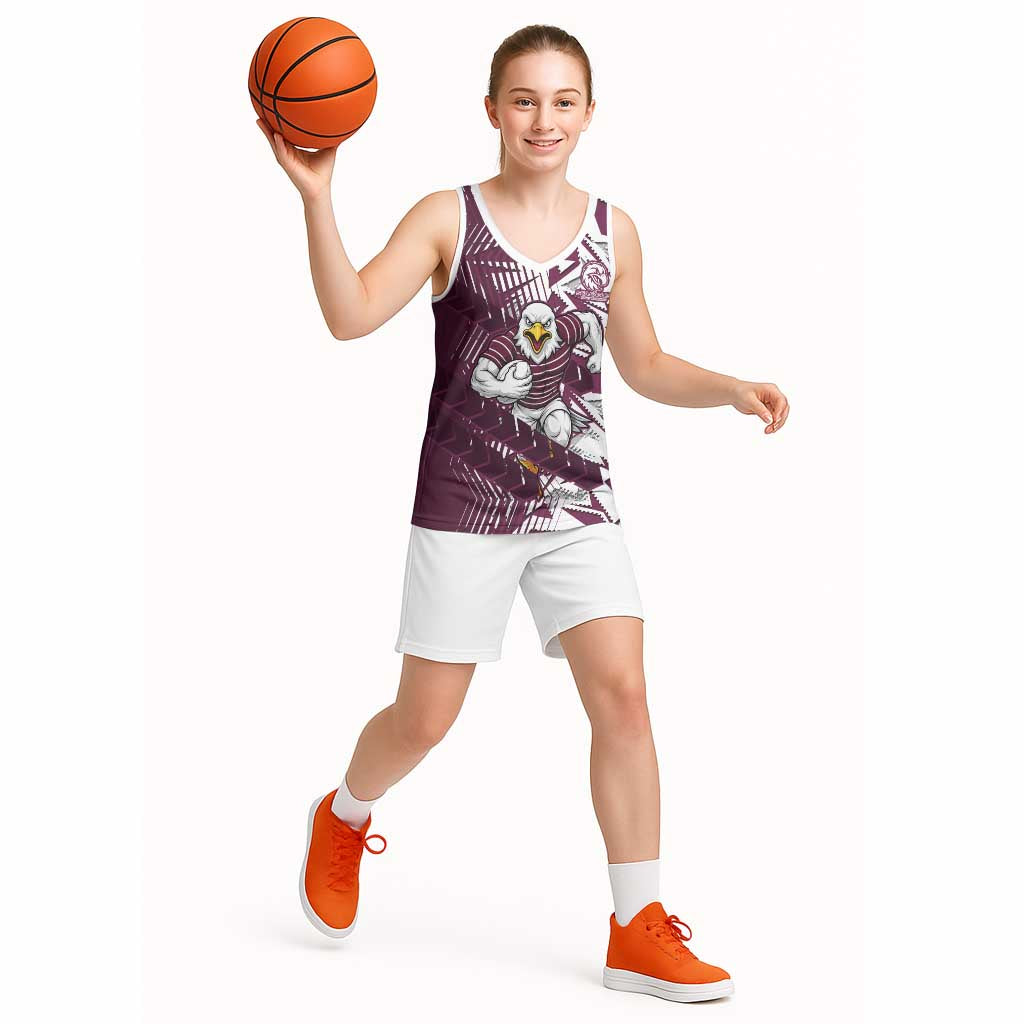 Manly Warringah Sea Eagles Rugby Basketball Jersey Fierce Mascot Geometric Tribal Art