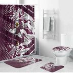 Manly Warringah Sea Eagles Rugby Bathroom Set Fierce Mascot Geometric Tribal Art
