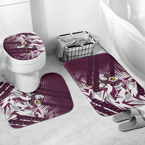 Manly Warringah Sea Eagles Rugby Bathroom Set Fierce Mascot Geometric Tribal Art