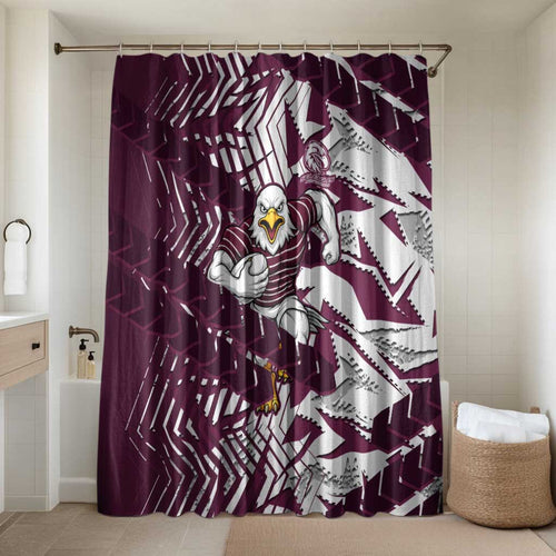 Manly Warringah Sea Eagles Rugby Bathroom Set Fierce Mascot Geometric Tribal Art