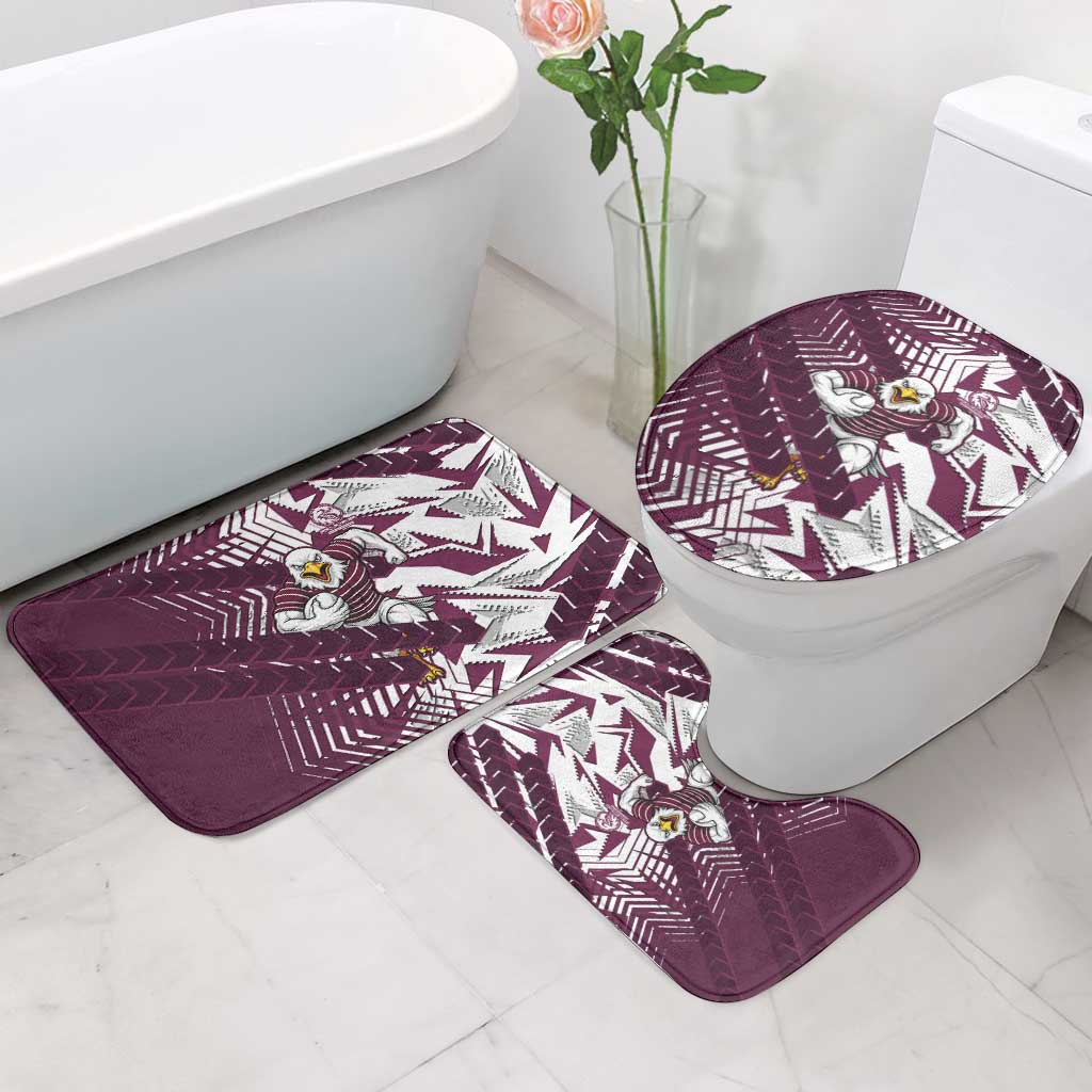 Manly Warringah Sea Eagles Rugby Bathroom Set Fierce Mascot Geometric Tribal Art
