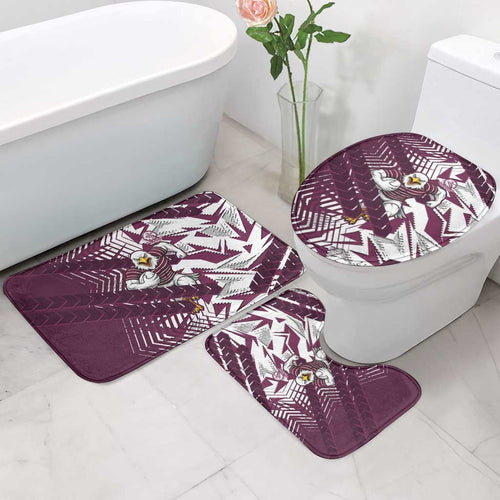 Manly Warringah Sea Eagles Rugby Bathroom Set Fierce Mascot Geometric Tribal Art