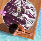 Manly Warringah Sea Eagles Rugby Beach Blanket Fierce Mascot Geometric Tribal Art