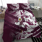 Manly Warringah Sea Eagles Rugby Bedding Set Fierce Mascot Geometric Tribal Art