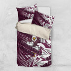 Manly Warringah Sea Eagles Rugby Bedding Set Fierce Mascot Geometric Tribal Art