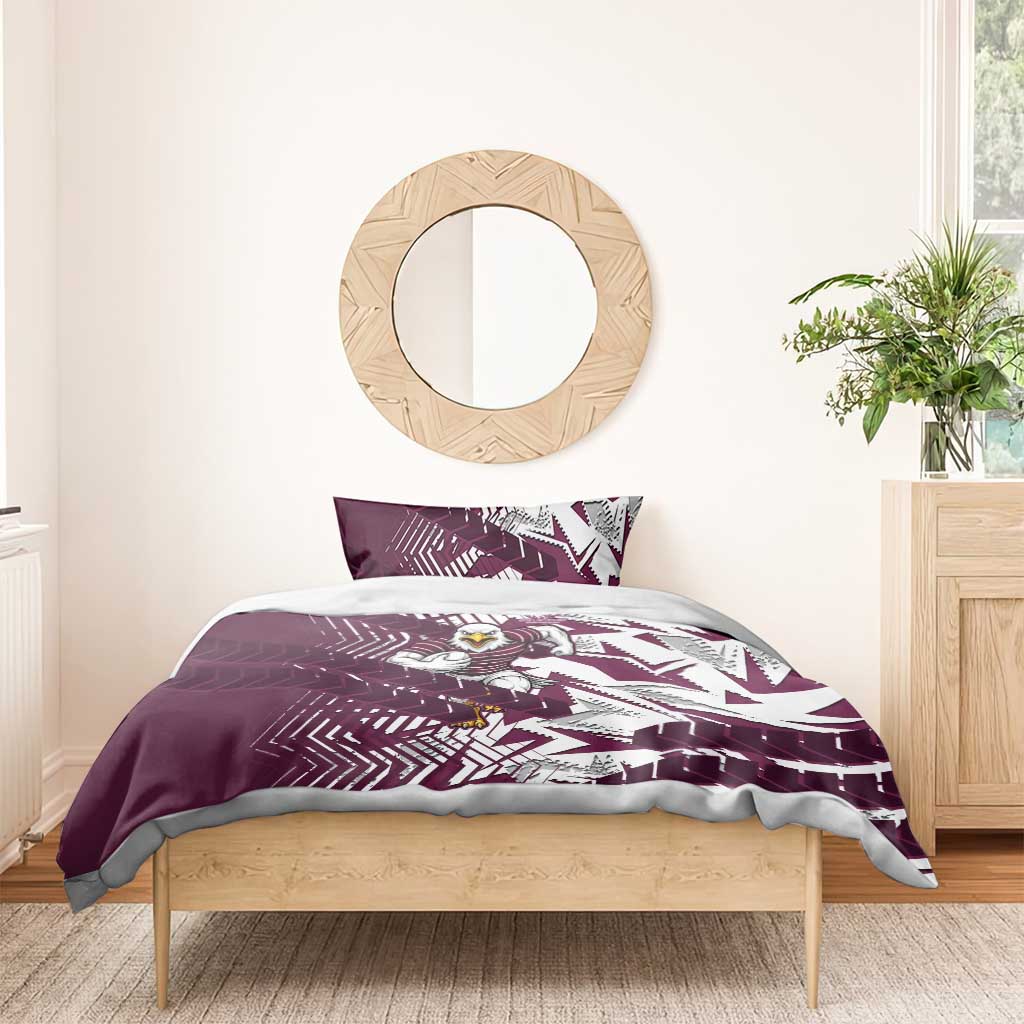 Manly Warringah Sea Eagles Rugby Bedding Set Fierce Mascot Geometric Tribal Art
