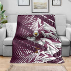 Manly Warringah Sea Eagles Rugby Blanket Fierce Mascot Geometric Tribal Art