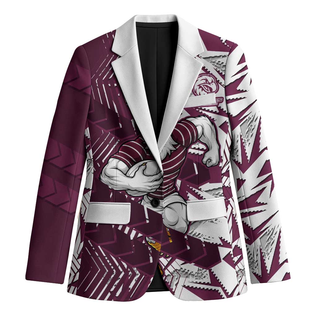 Manly Warringah Sea Eagles Rugby Blazer Fierce Mascot Geometric Tribal Art
