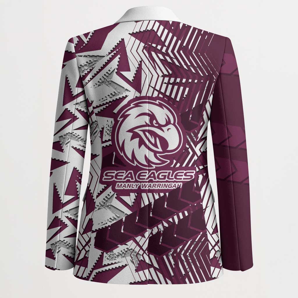 Manly Warringah Sea Eagles Rugby Blazer Fierce Mascot Geometric Tribal Art
