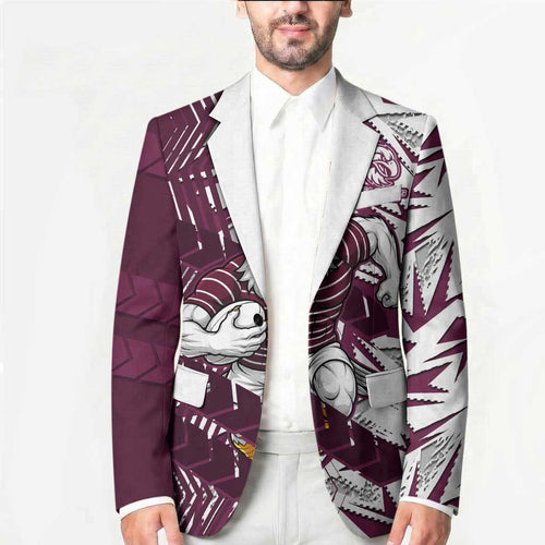 Manly Warringah Sea Eagles Rugby Blazer Fierce Mascot Geometric Tribal Art