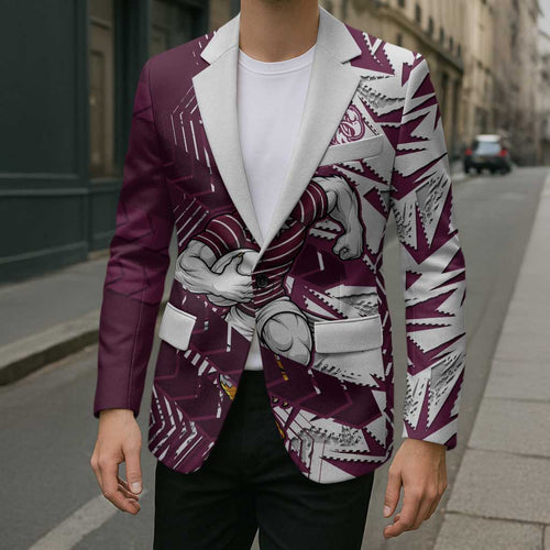 Manly Warringah Sea Eagles Rugby Blazer Fierce Mascot Geometric Tribal Art