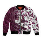 Manly Warringah Sea Eagles Rugby Bomber Jacket Fierce Mascot Geometric Tribal Art