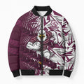 Manly Warringah Sea Eagles Rugby Bomber Puffer Jacket Fierce Mascot Geometric Tribal Art