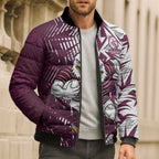Manly Warringah Sea Eagles Rugby Bomber Puffer Jacket Fierce Mascot Geometric Tribal Art