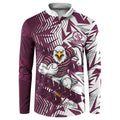 Manly Warringah Sea Eagles Rugby Button Sweatshirt Fierce Mascot Geometric Tribal Art