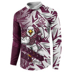Manly Warringah Sea Eagles Rugby Button Sweatshirt Fierce Mascot Geometric Tribal Art