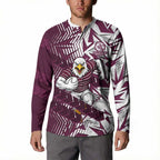 Manly Warringah Sea Eagles Rugby Button Sweatshirt Fierce Mascot Geometric Tribal Art