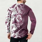 Manly Warringah Sea Eagles Rugby Button Sweatshirt Fierce Mascot Geometric Tribal Art