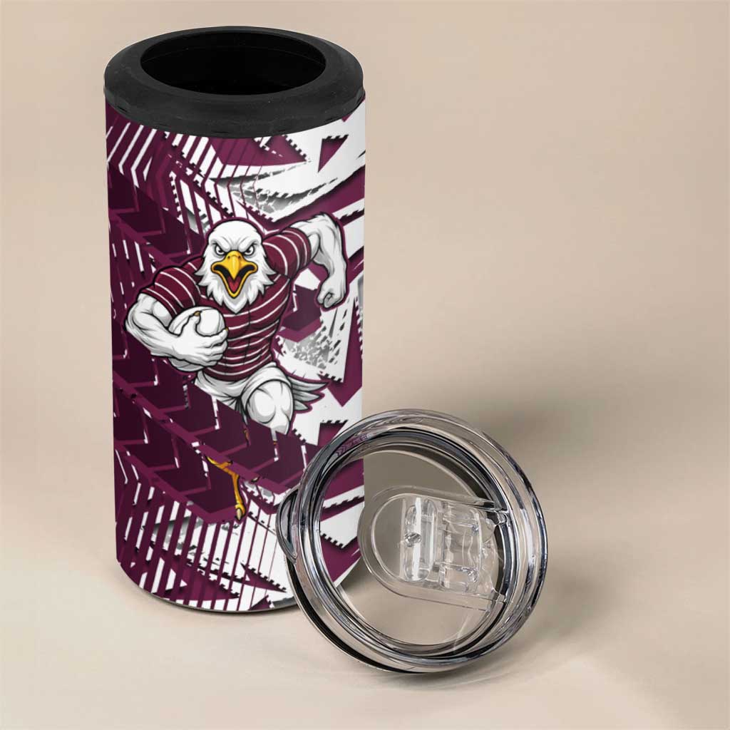 Manly Warringah Sea Eagles Rugby 4 in 1 Can Cooler Tumbler Fierce Mascot Geometric Tribal Art