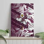Manly Warringah Sea Eagles Rugby Canvas Wall Art Fierce Mascot Geometric Tribal Art