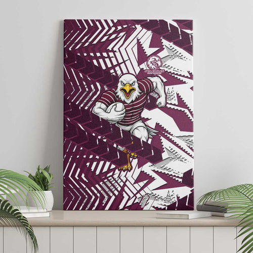 Manly Warringah Sea Eagles Rugby Canvas Wall Art Fierce Mascot Geometric Tribal Art