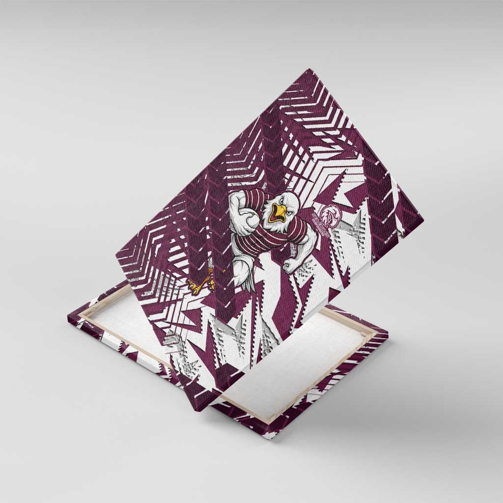 Manly Warringah Sea Eagles Rugby Canvas Wall Art Fierce Mascot Geometric Tribal Art