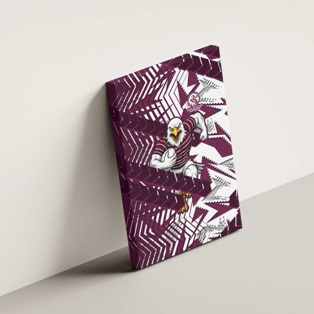 Manly Warringah Sea Eagles Rugby Canvas Wall Art Fierce Mascot Geometric Tribal Art