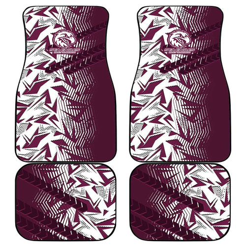 Manly Warringah Sea Eagles Rugby Car Mats Fierce Mascot Geometric Tribal Art