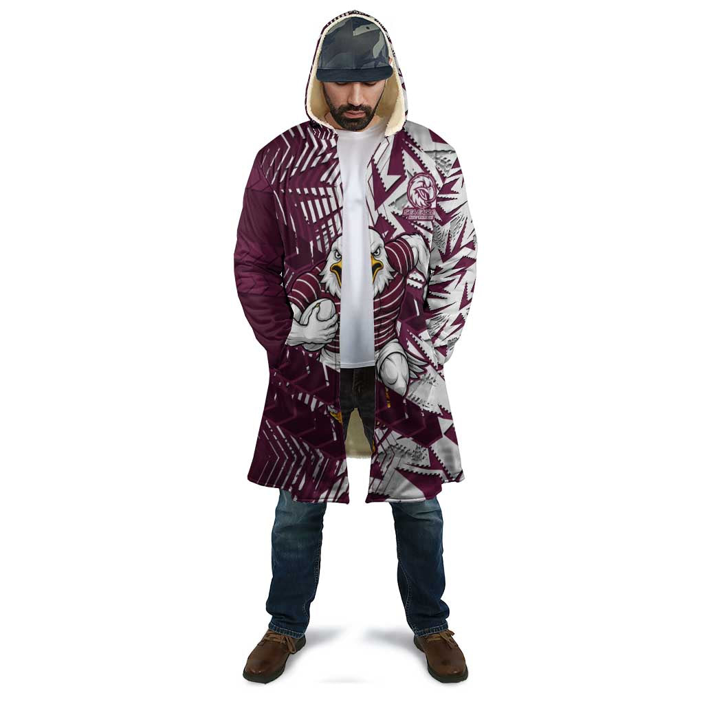 Manly Warringah Sea Eagles Rugby Cloak Fierce Mascot Geometric Tribal Art