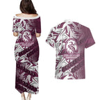 Manly Warringah Sea Eagles Rugby Couples Matching Puletasi and Hawaiian Shirt Fierce Mascot Geometric Tribal Art