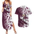 Manly Warringah Sea Eagles Rugby Couples Matching Summer Maxi Dress and Hawaiian Shirt Fierce Mascot Geometric Tribal Art