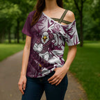 Manly Warringah Sea Eagles Rugby Cross Shoulder Shirt Fierce Mascot Geometric Tribal Art