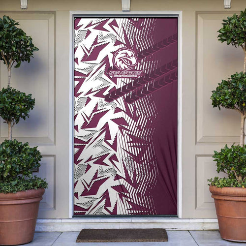 Manly Warringah Sea Eagles Rugby Door Cover Fierce Mascot Geometric Tribal Art