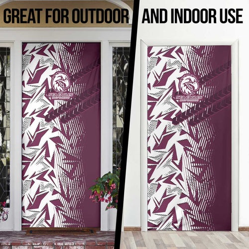 Manly Warringah Sea Eagles Rugby Door Cover Fierce Mascot Geometric Tribal Art