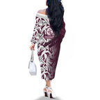 Manly Warringah Sea Eagles Rugby Family Matching Off The Shoulder Long Sleeve Dress and Hawaiian Shirt Fierce Mascot Geometric Tribal Art